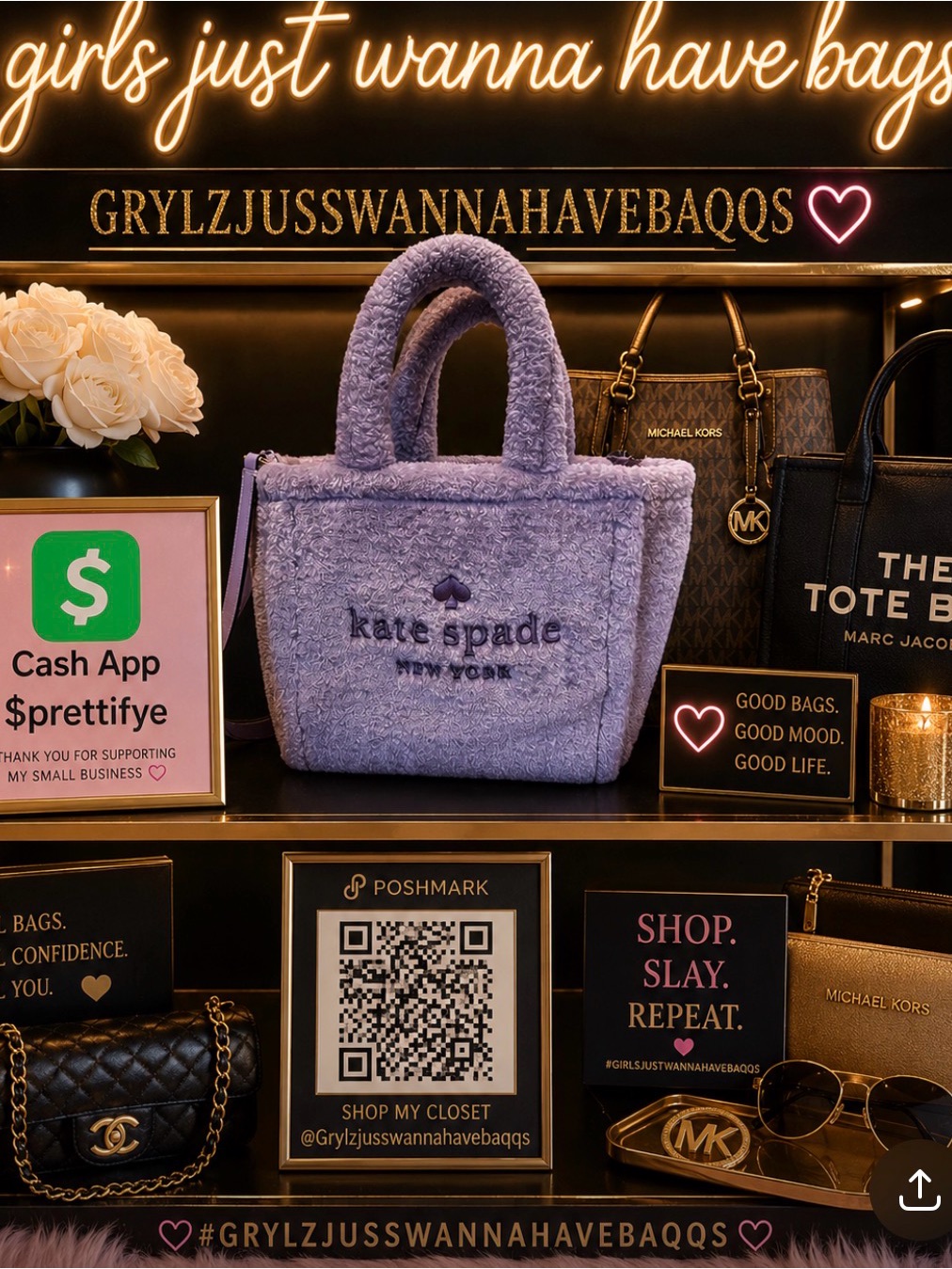 Kate Spade Lavender Shearling Mini Tote